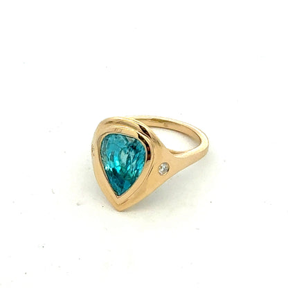 Natural Zircon Diamond Ring Size 7 14k Yellow Gold 6.69 TCW Certified $4,950 601223