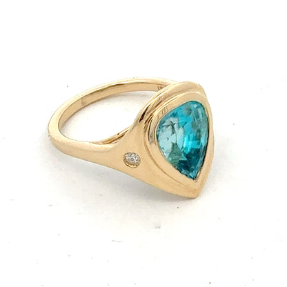 Natural Zircon Diamond Ring Size 7 14k Yellow Gold 6.69 TCW Certified $4,950 601223