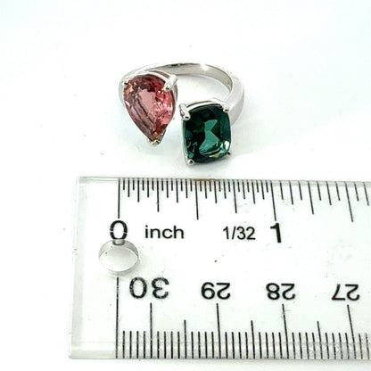 Natural Tourmaline Ring Size 6 14k White Gold 6.07 TCW Certified $4,950 601224