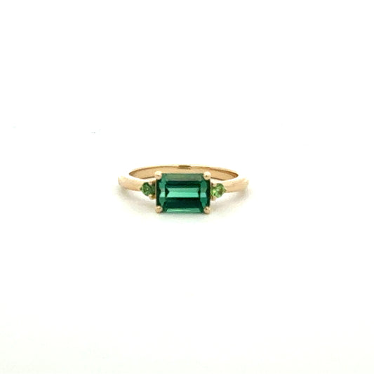 Natural Tourmaline Tsavorite Ring Size 7 14k Gold 2.05 TCW Certified $3,950 601225