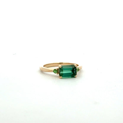Natural Tourmaline Tsavorite Ring Size 7 14k Gold 2.05 TCW Certified $3,950 601225
