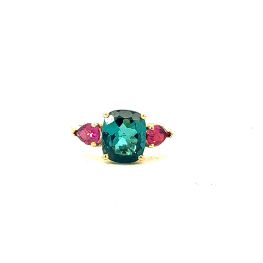 Natural Tourmaline Ring Size 6.5 14k Yellow Gold 3.4 TCW Certified $4,950 601226
