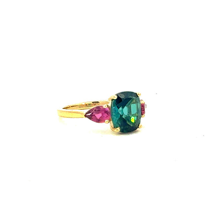 Natural Tourmaline Ring Size 6.5 14k Yellow Gold 3.4 TCW Certified $4,950 601226