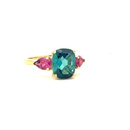 Natural Tourmaline Ring Size 6.5 14k Yellow Gold 3.4 TCW Certified $4,950 601226