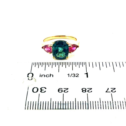 Natural Tourmaline Ring Size 6.5 14k Yellow Gold 3.4 TCW Certified $4,950 601226