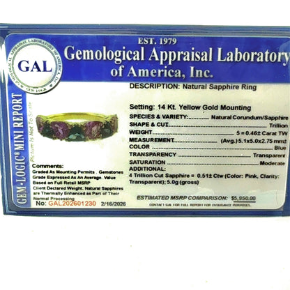 Natural Sapphire Ring Size 7 14k Yellow Gold 0.97 TCW Certified $5,950 601230