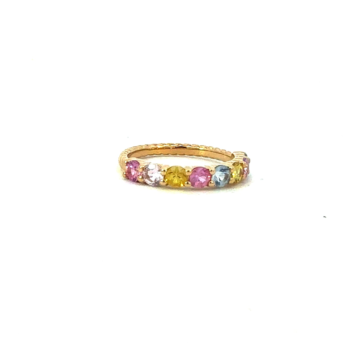 Natural Multicolor Sapphire Ring Size 6.5 14k Gold 1.05 TCW Certified $3,690 601232