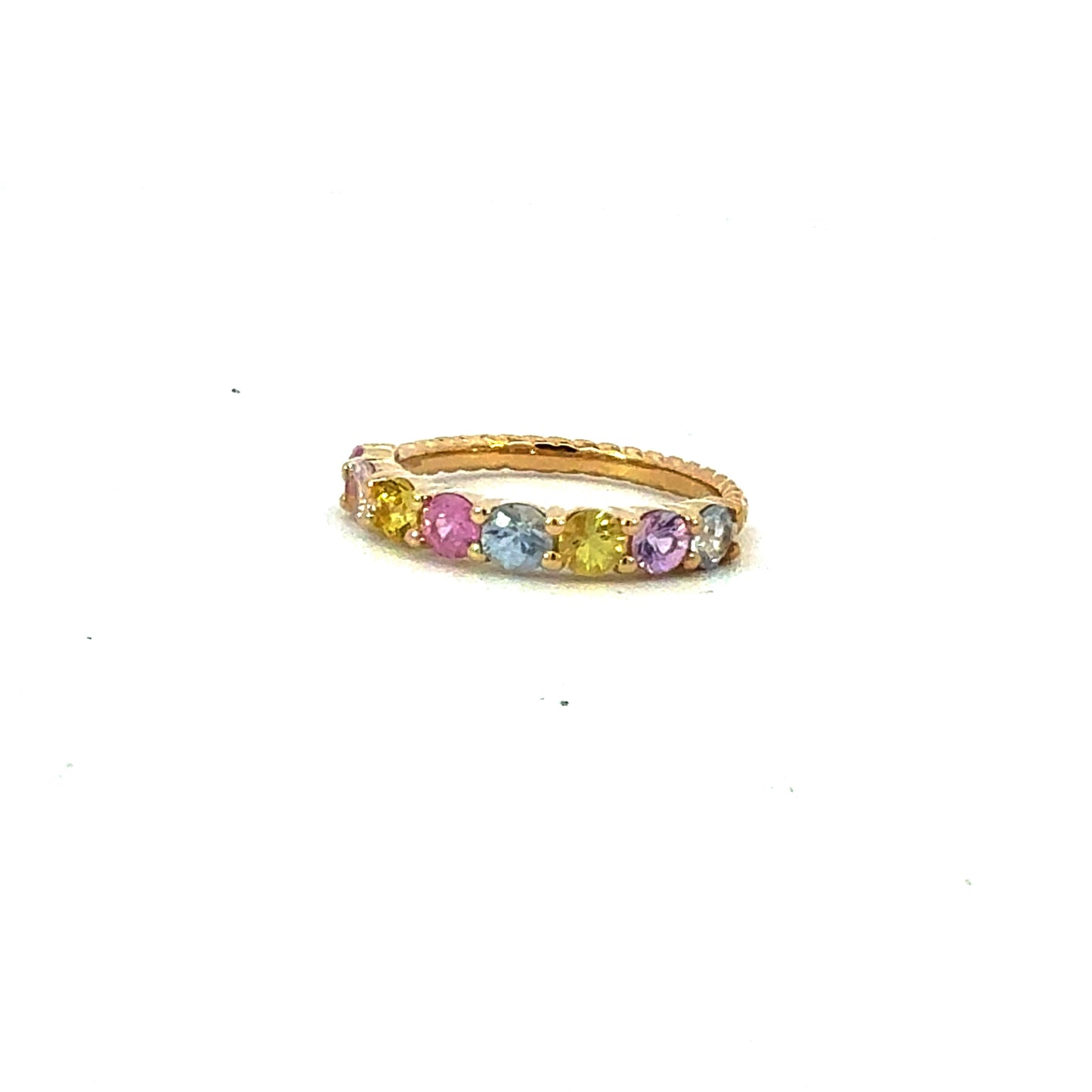 Natural Multicolor Sapphire Ring Size 6.5 14k Gold 1.05 TCW Certified $3,690 601232