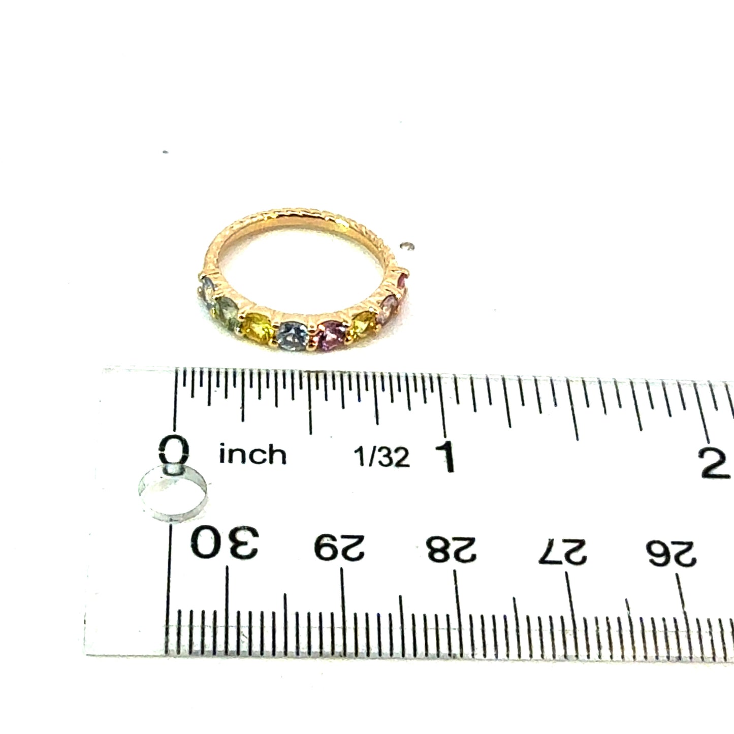 Natural Multicolor Sapphire Ring Size 6.5 14k Gold 1.08 TCW Certified $3,690 601233