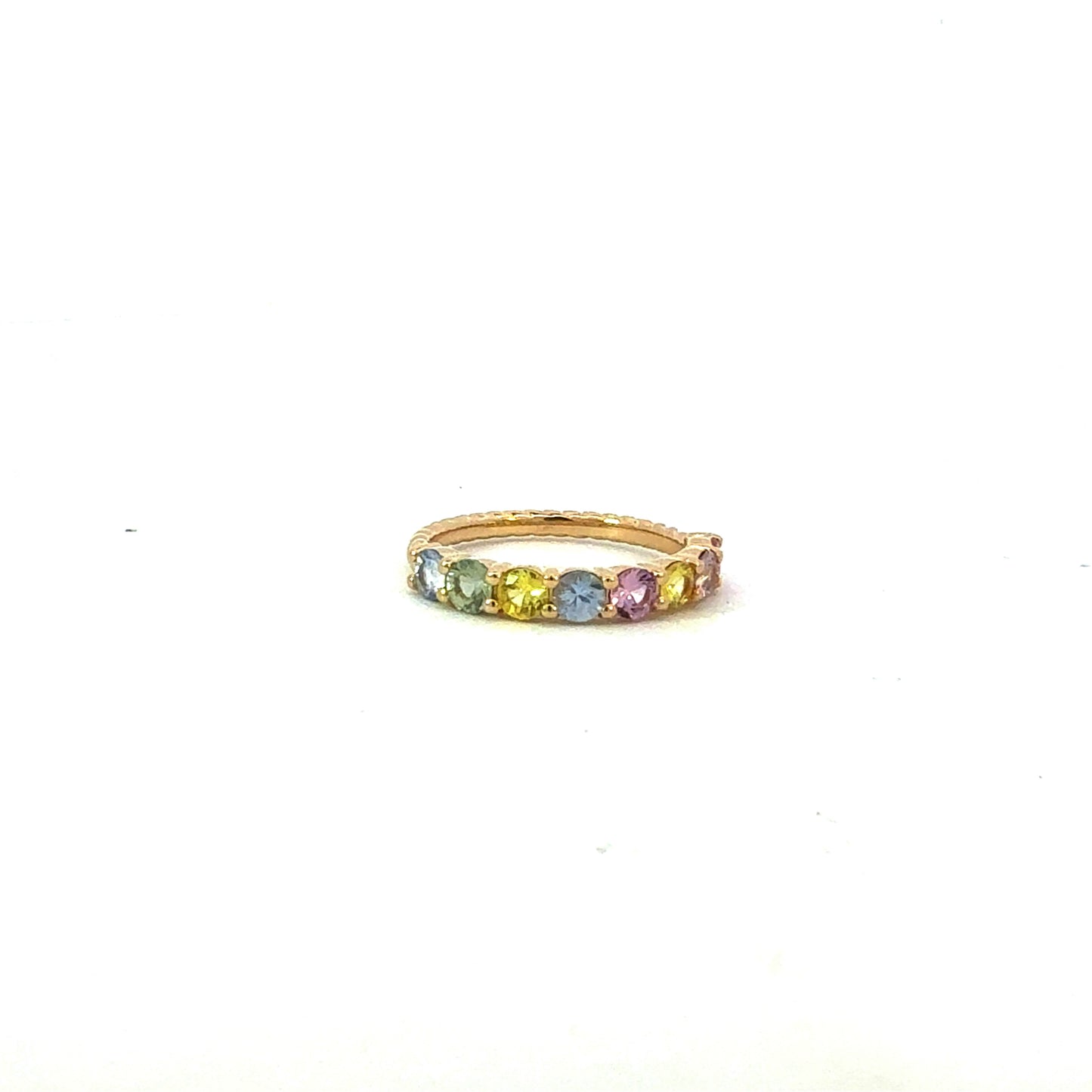Natural Multicolor Sapphire Ring Size 6.5 14k Gold 1.08 TCW Certified $3,690 601233