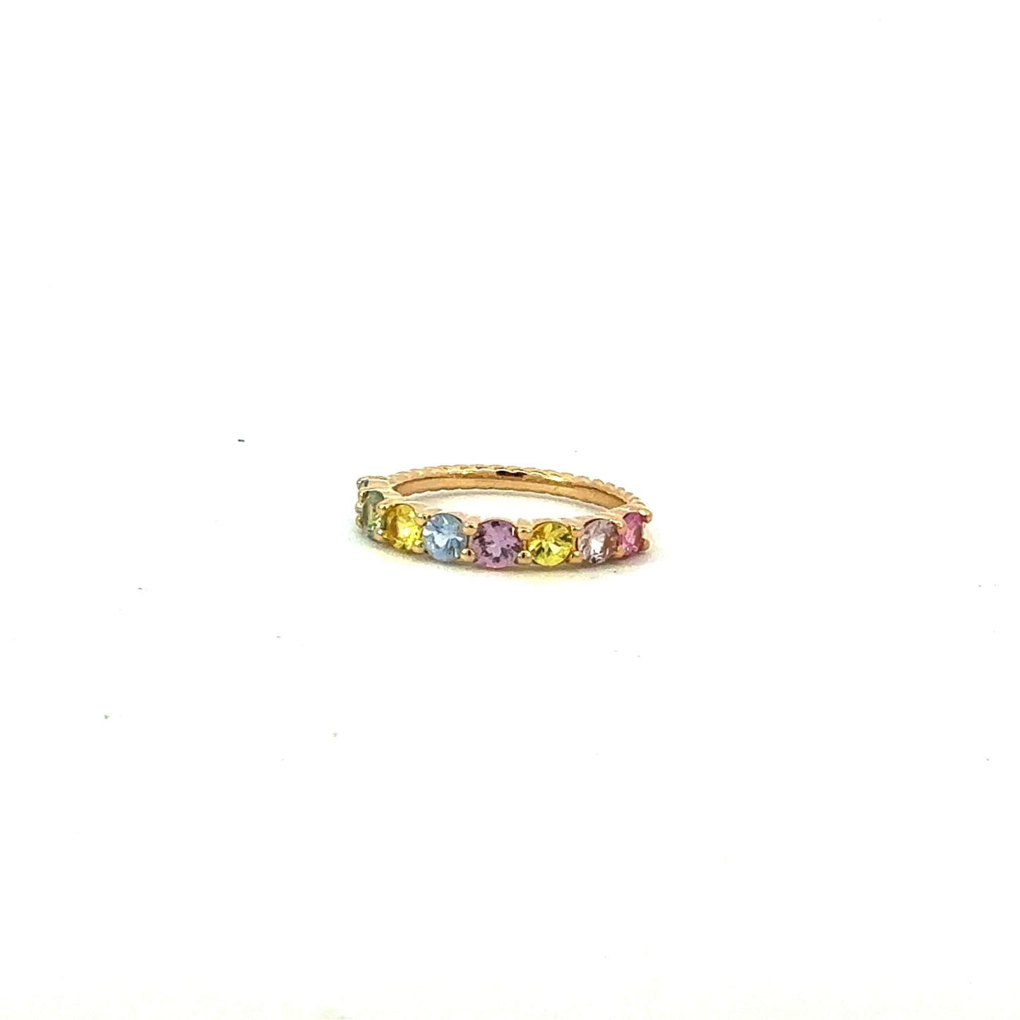 Natural Multicolor Sapphire Ring Size 6.5 14k Gold 1.08 TCW Certified $3,690 601233