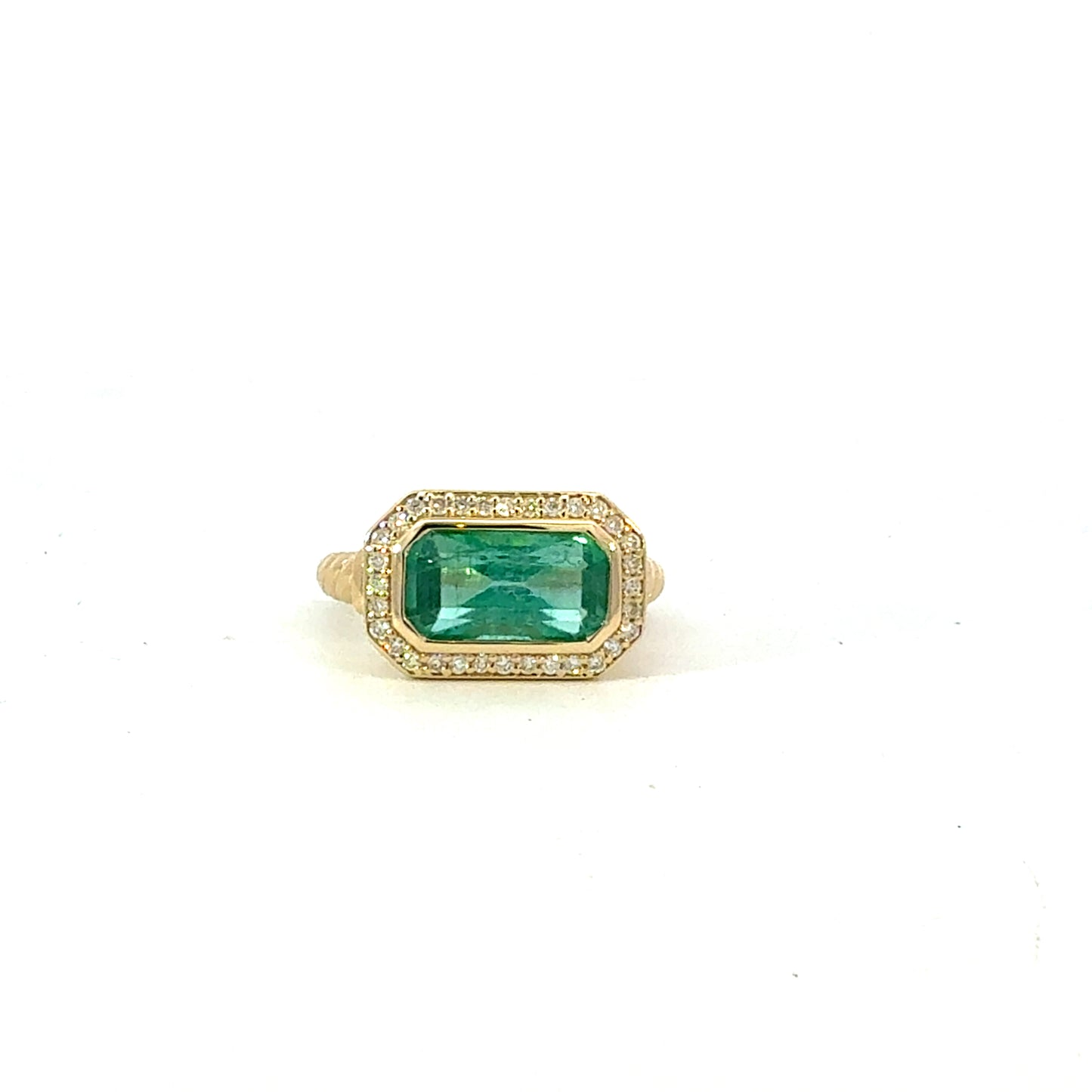 Natural Emerald Diamond Ring Size 6.5 14k Gold 3.47 TCW Certified $4,950 601235