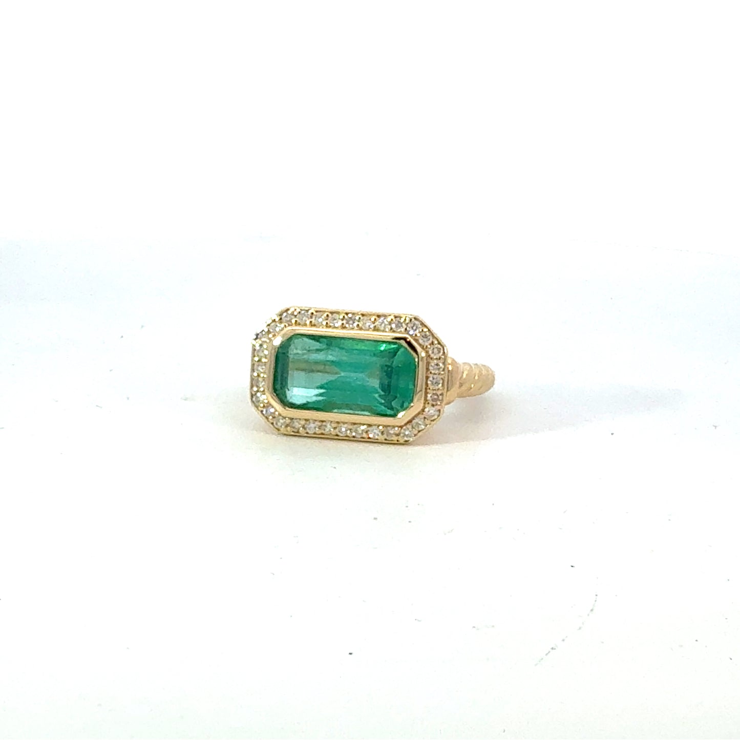 Natural Emerald Diamond Ring Size 6.5 14k Gold 3.47 TCW Certified $4,950 601235