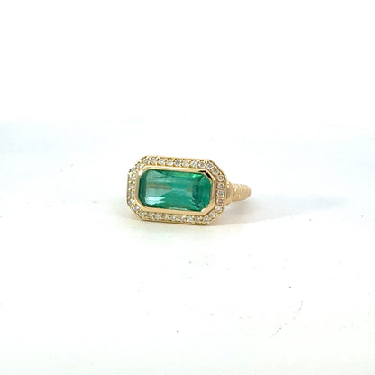 Natural Emerald Diamond Ring Size 6.5 14k Gold 3.47 TCW Certified $4,950 601235