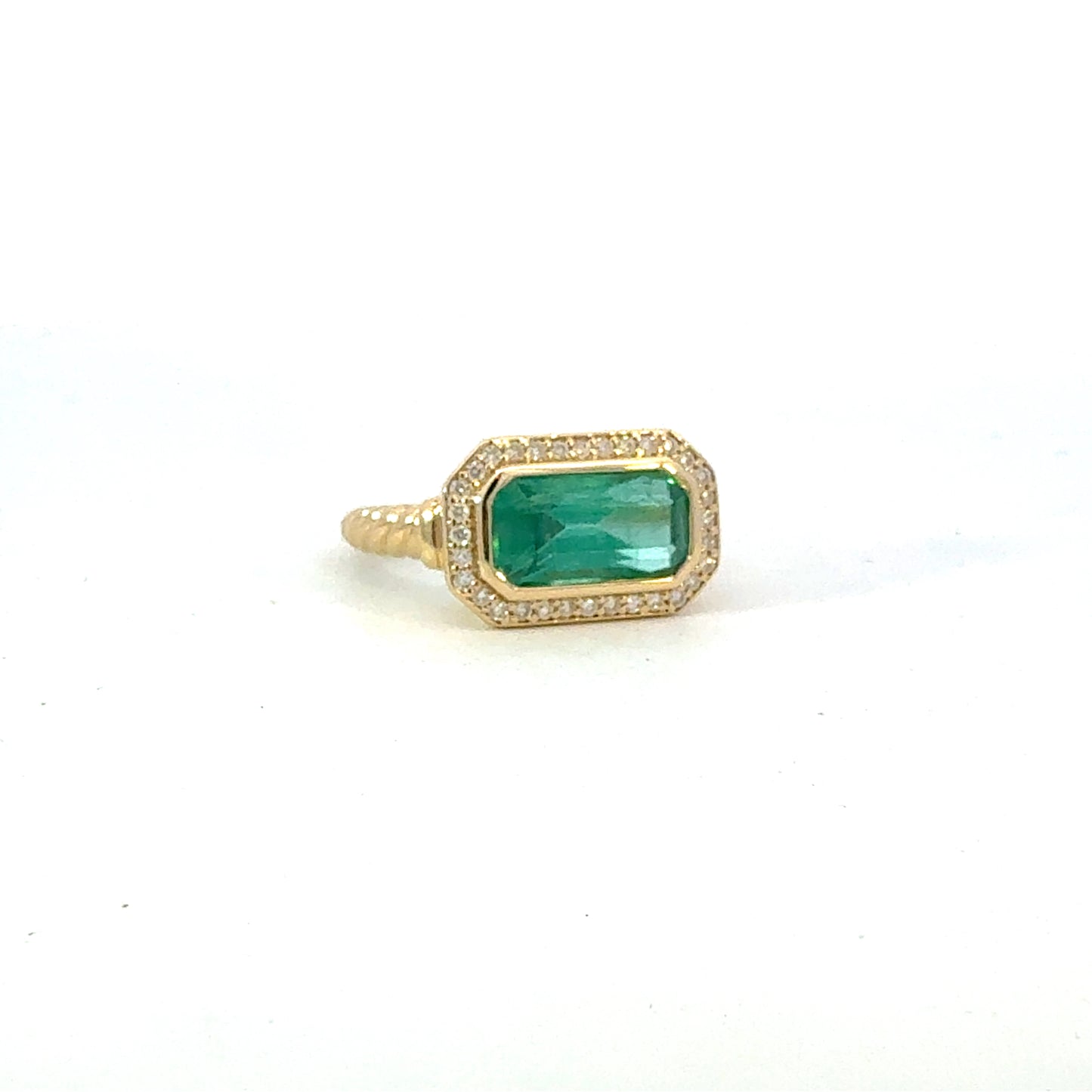 Natural Emerald Diamond Ring Size 6.5 14k Gold 3.47 TCW Certified $4,950 601235