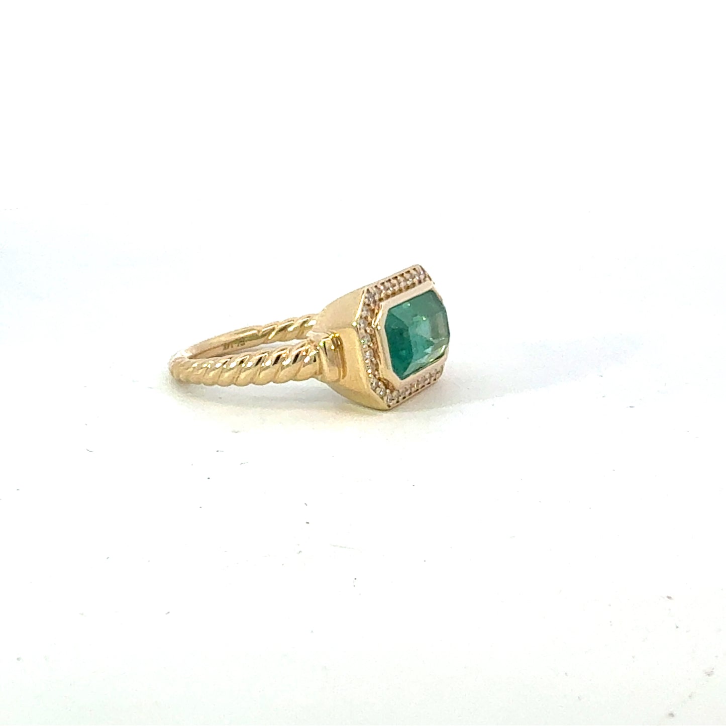 Natural Emerald Diamond Ring Size 6.5 14k Gold 3.47 TCW Certified $4,950 601235