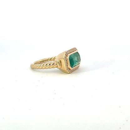 Natural Emerald Diamond Ring Size 6.5 14k Gold 3.47 TCW Certified $4,950 601235