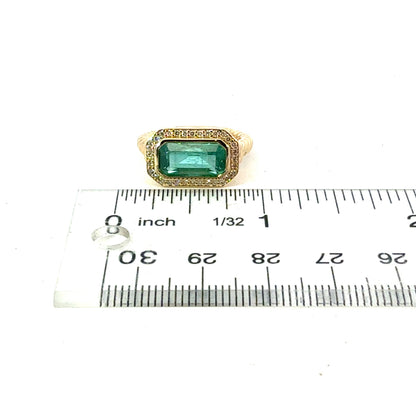 Natural Emerald Diamond Ring Size 6.5 14k Gold 3.47 TCW Certified $4,950 601235