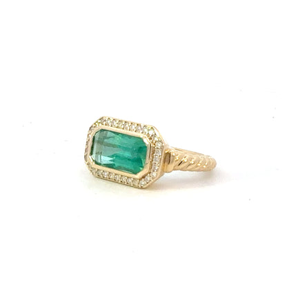 Natural Emerald Diamond Ring Size 6.5 14k Gold 3.47 TCW Certified $4,950 601235