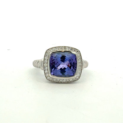 Natural Tanzanite Diamond Ring Size 6.5 14k Gold 3.95 TCW Certified $4,950 601236