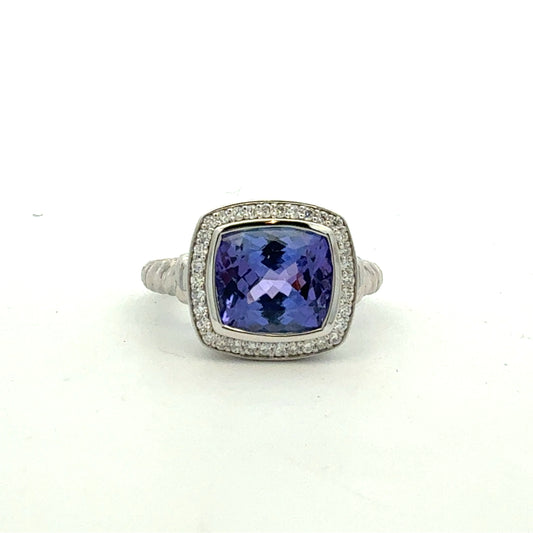 Natural Tanzanite Diamond Ring Size 6.5 14k Gold 3.95 TCW Certified $4,950 601236