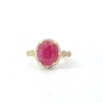 Natural Ruby Diamond Ring Size 6.5 14k Gold 5.99 TCW Certified $6,959 601239