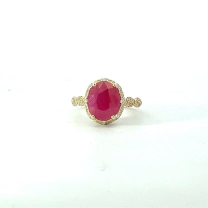 Natural Ruby Diamond Ring Size 6.5 14k Gold 5.99 TCW Certified $6,959 601239
