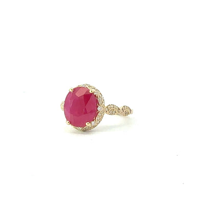 Natural Ruby Diamond Ring Size 6.5 14k Gold 5.99 TCW Certified $6,959 601239