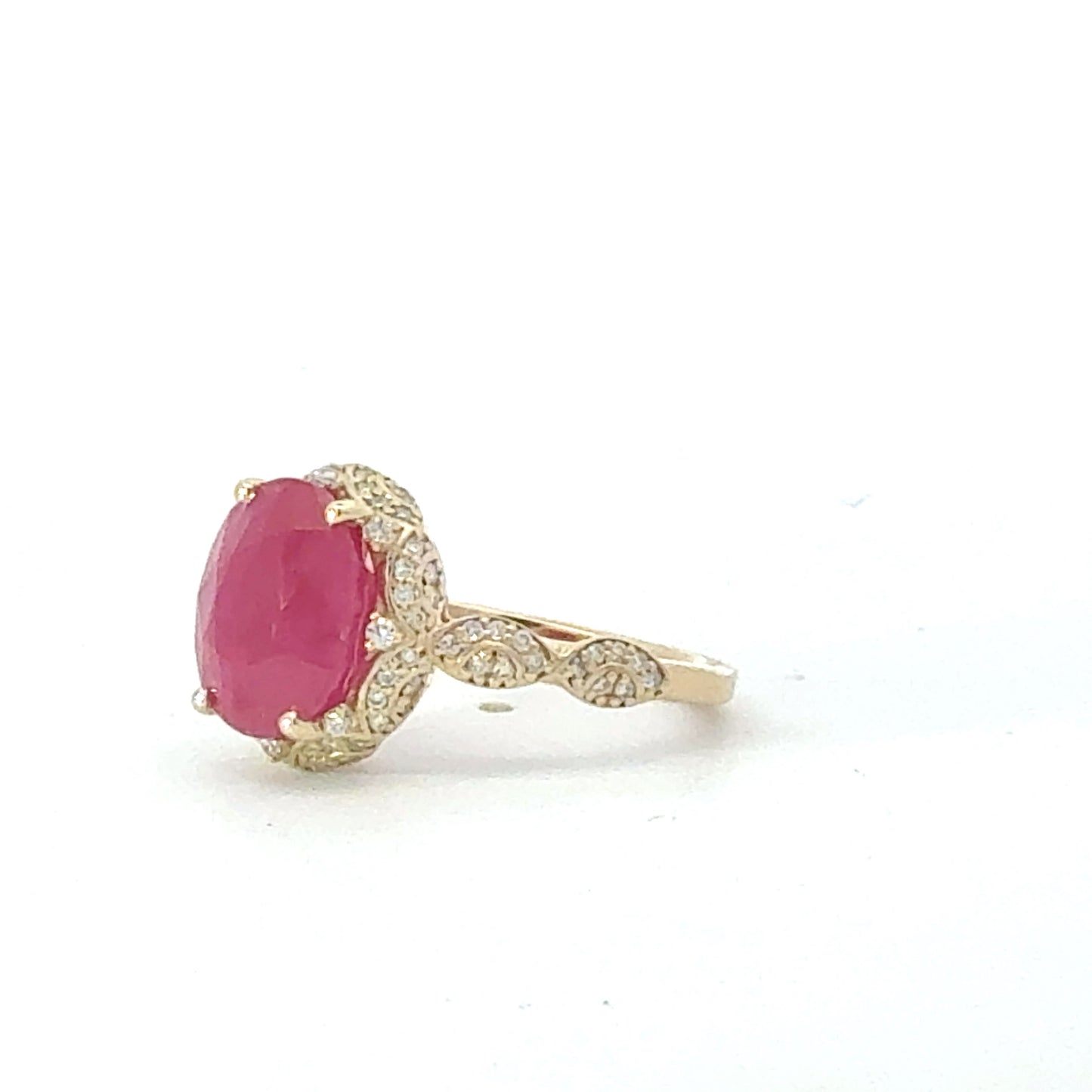 Natural Ruby Diamond Ring Size 6.5 14k Gold 5.99 TCW Certified $6,959 601239