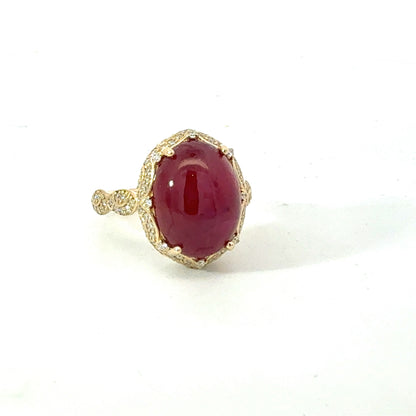 Natural Ruby Diamond Ring Size 6.5 14k Yellow Gold 9.1 TCW Certified $6,950 601240