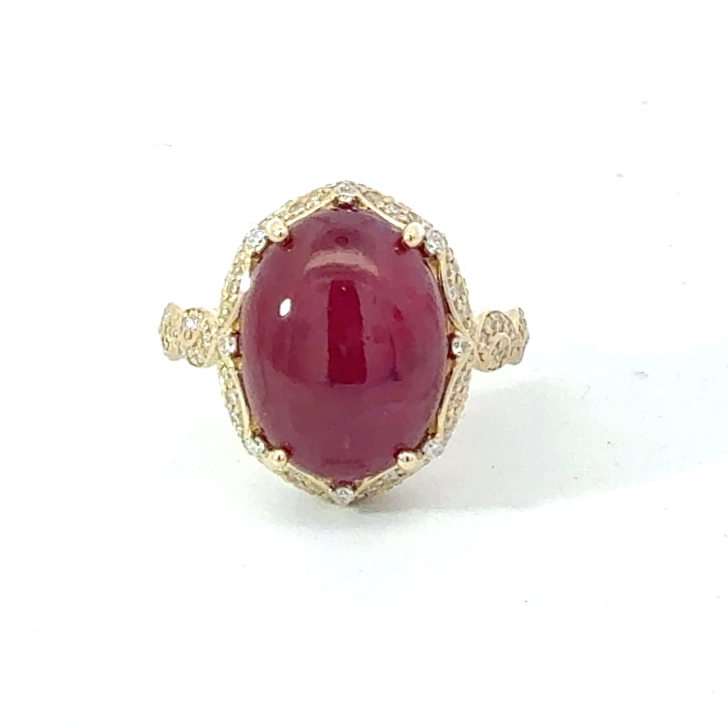 Natural Ruby Diamond Ring Size 6.5 14k Yellow Gold 9.1 TCW Certified $6,950 601240