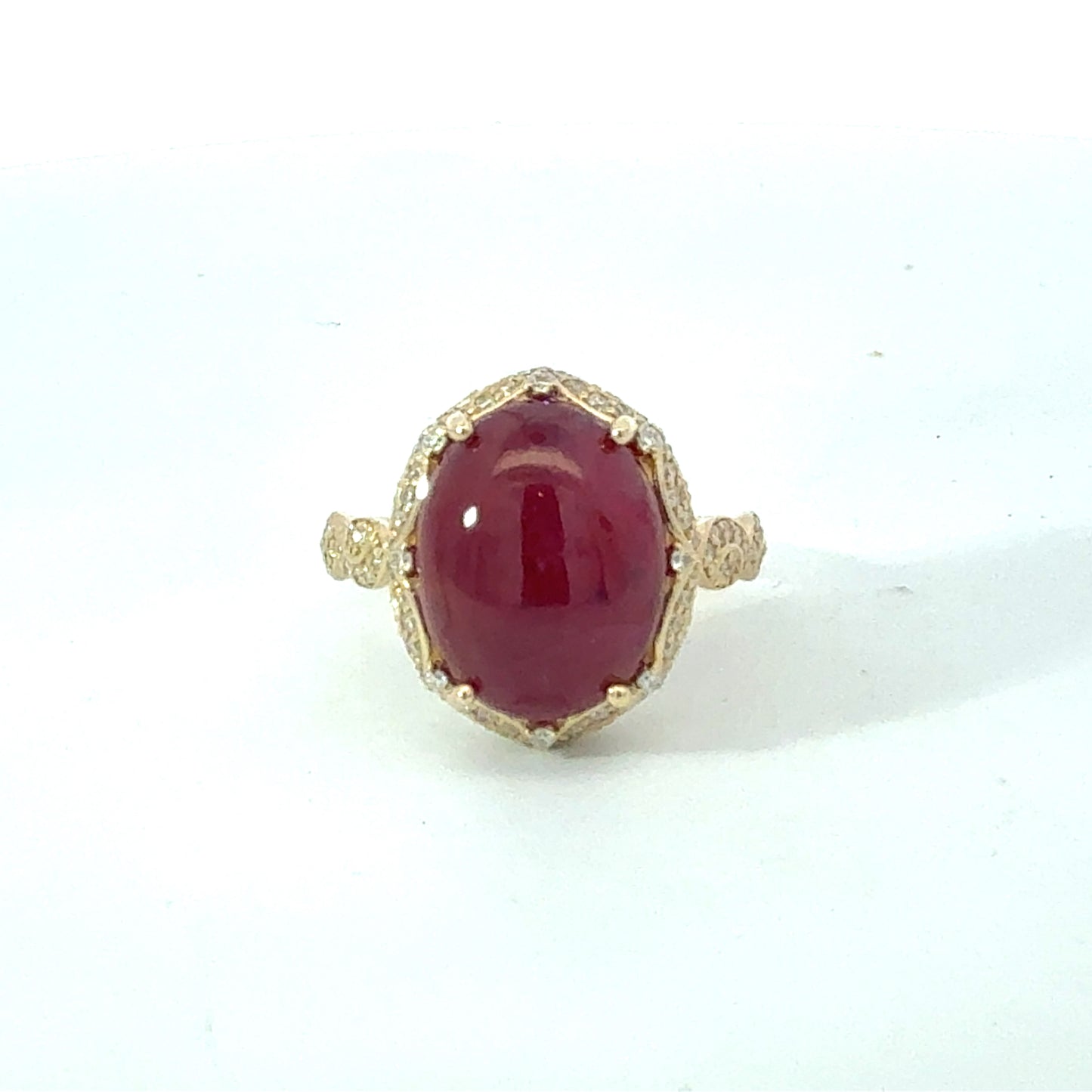 Natural Ruby Diamond Ring Size 6.5 14k Yellow Gold 9.1 TCW Certified $6,950 601240