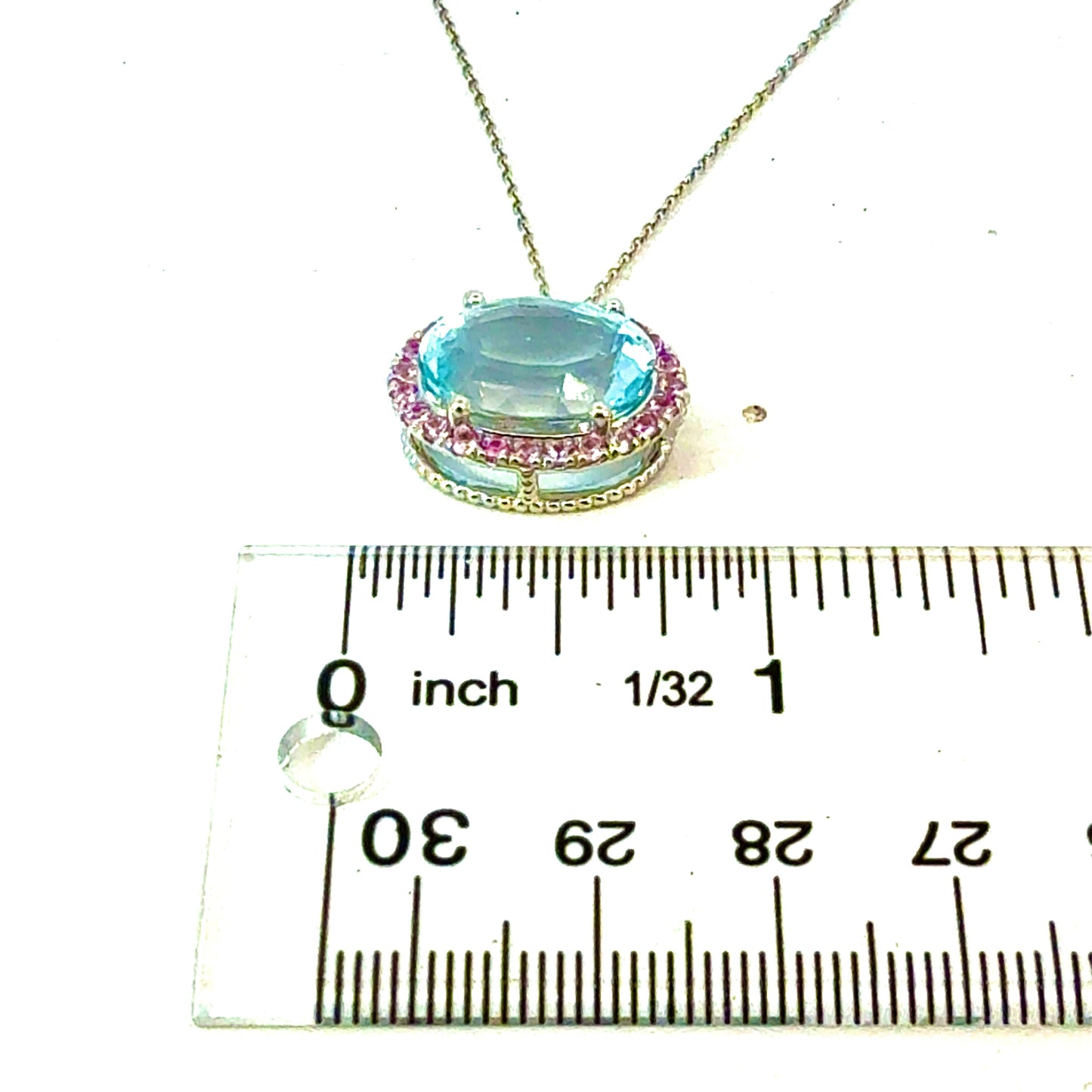 Natural Aquamarine Sapphire Pendant 18" 14k White Gold 10.94 TCW Certified $4,950 601355