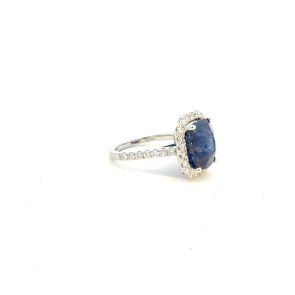 Natural Sapphire Diamond Ring Size 7 14k Gold 7.16 TCW Certified $8,950 601361