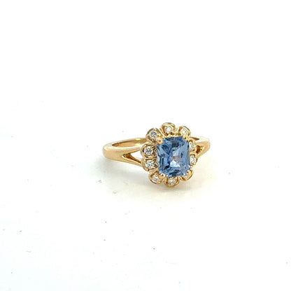 Natural Sapphire Diamond Ring Size 6.5 14k Yellow Gold 1.4 TCW Certified $4,950 601362