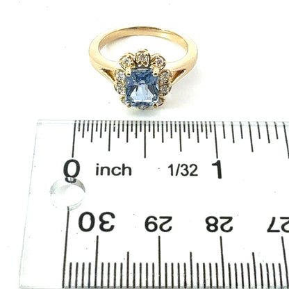 Natural Sapphire Diamond Ring Size 6.5 14k Yellow Gold 1.4 TCW Certified $4,950 601362
