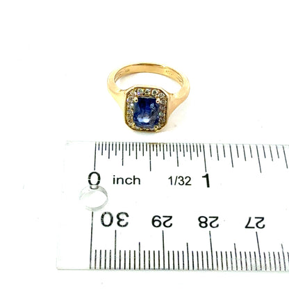 Natural Sapphire Diamond Ring Size 6.5 14k Gold 2.04 TCW Certified $4,950 601363