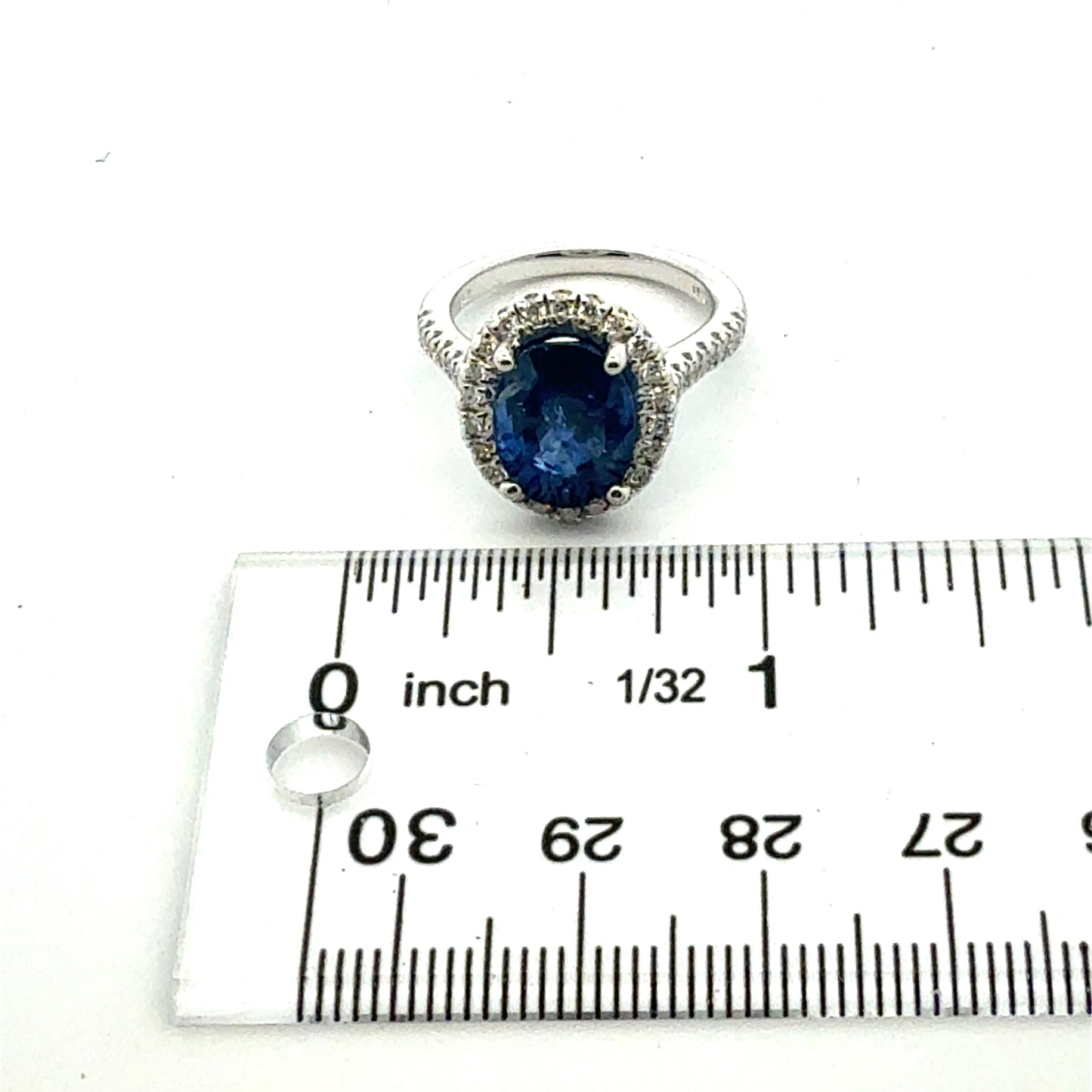 Natural Sapphire Diamond Ring Size 6.25 14k White Gold 6.14 TCW Certified $7,950 601364