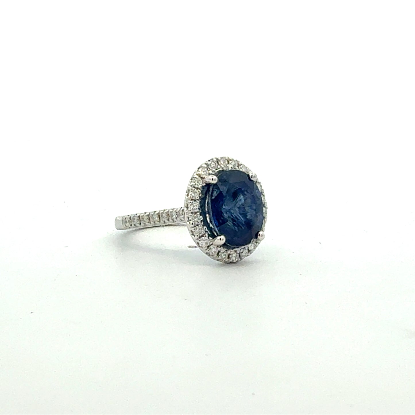 Natural Sapphire Diamond Ring Size 6.25 14k White Gold 6.14 TCW Certified $7,950 601364