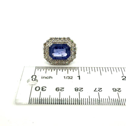 Natural Sapphire Diamond Ring Size 6.5 14k Gold 8.35 TCW Certified $12,950 601365