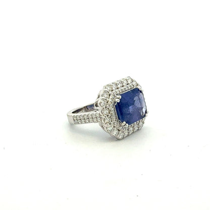 Natural Sapphire Diamond Ring Size 6.5 14k Gold 8.35 TCW Certified $12,950 601365