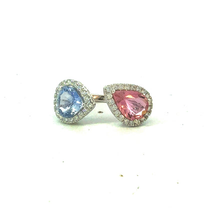 Natural Sapphire Tourmaline Diamond Ring Size 6.5 14k Gold 4.96 TCW Certified $6,950 601367