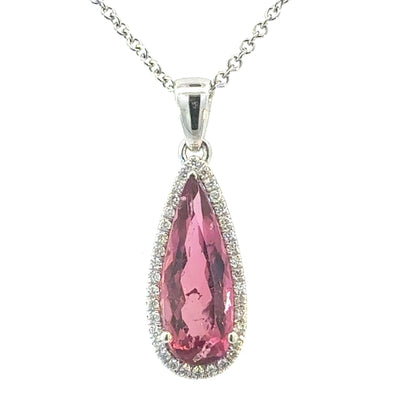 Natural Tourmaline Diamond Necklace 18" 14k Gold 3.78 TCW Certified $4,950 601369