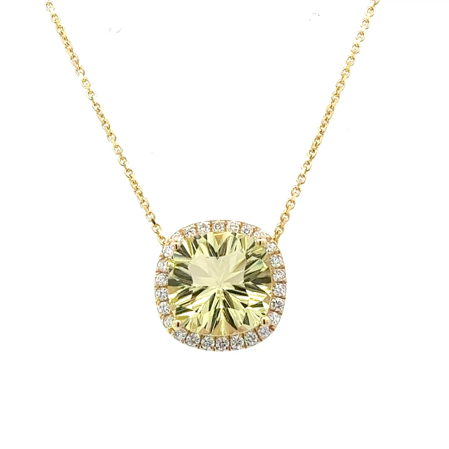 Natural Citrine Diamond Pendant 18" 14k Yellow Gold 6.24 TCW Certified $4,950 601374
