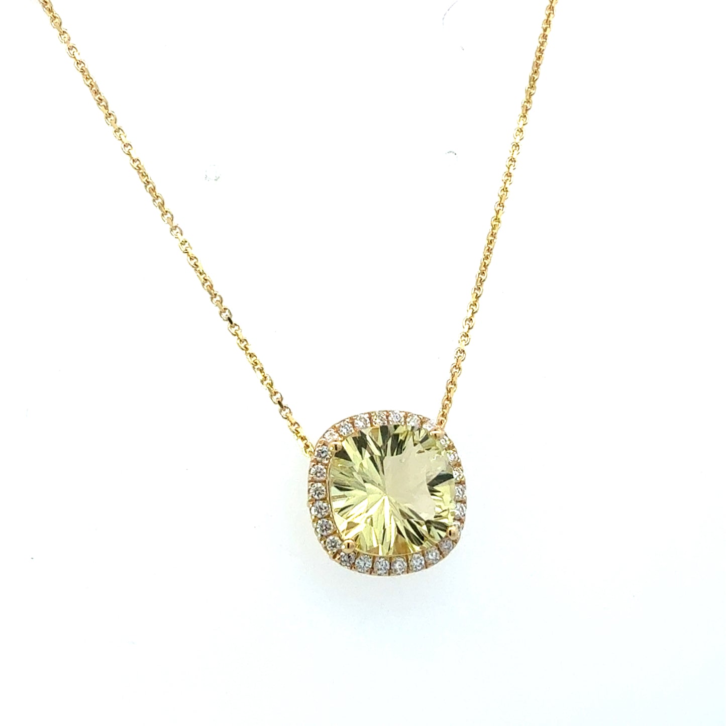 Natural Citrine Diamond Pendant 18" 14k Yellow Gold 6.24 TCW Certified $4,950 601374