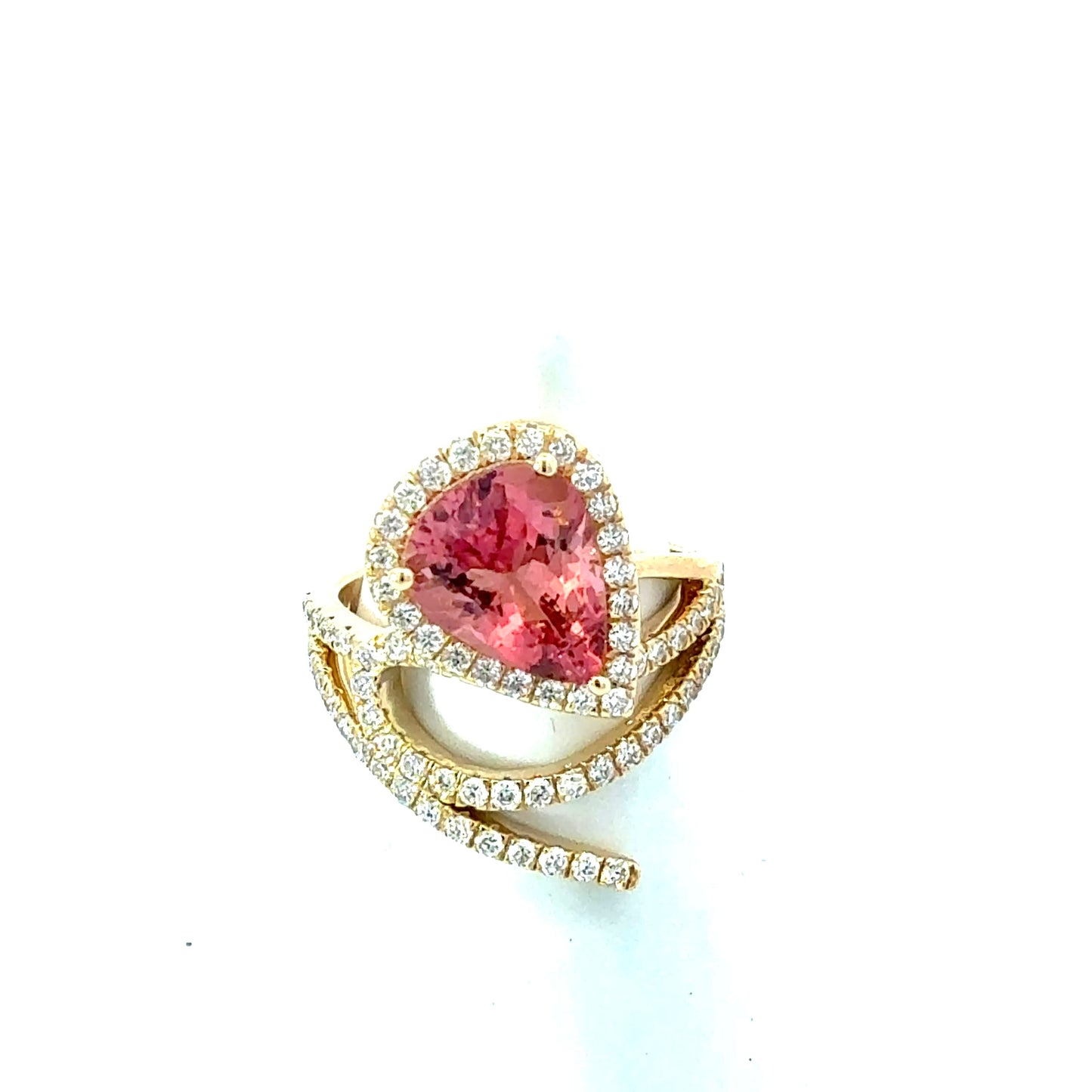 Natural Tourmaline Diamond Ring Size 6.5 14k Gold 3.3 TCW Certified $5,950 601380