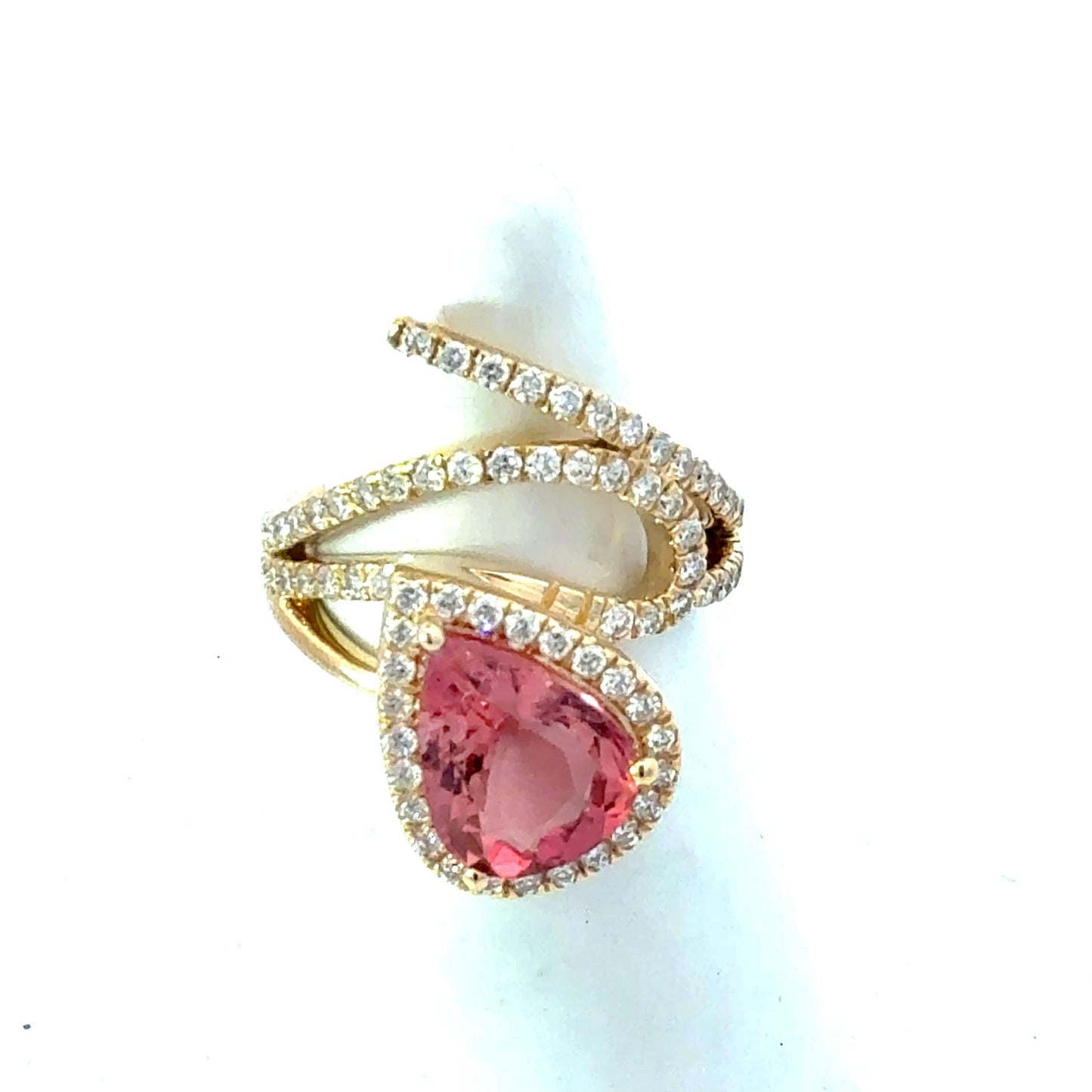 Natural Tourmaline Diamond Ring Size 6.5 14k Gold 3.3 TCW Certified $5,950 601380