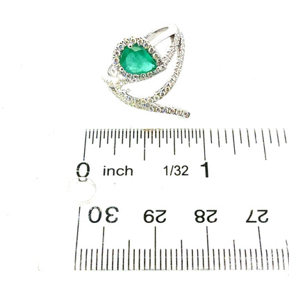 Natural Emerald Diamond Ring Size 6.5 14k Gold 1.49 TCW Certified $5,950 601382
