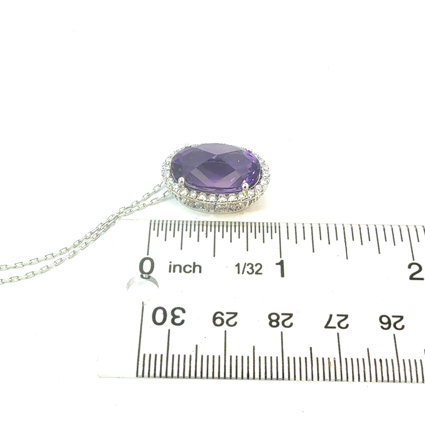 Natural Amethyst Diamond Halo Pendant 18" 14k Gold 10.11 TCW Certified $5,950 601539