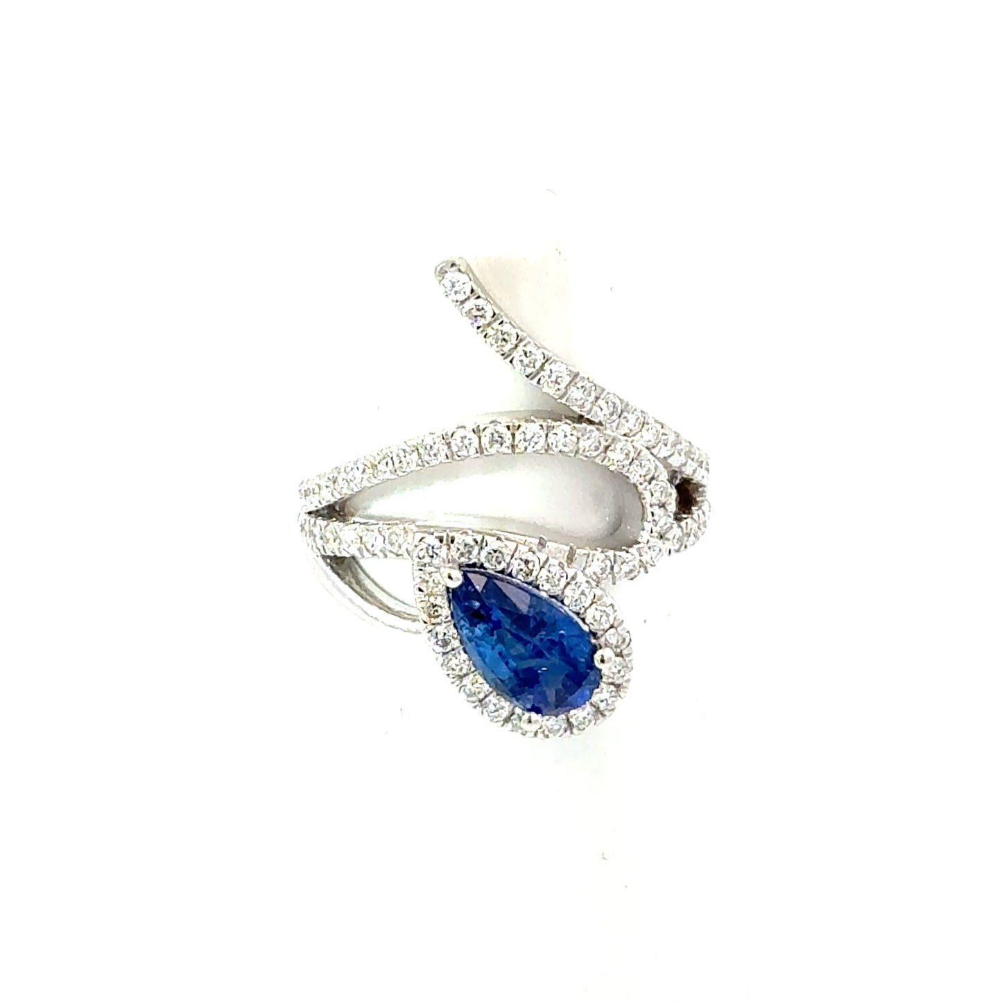 Natural Sapphire Diamond Ring Size 6.5 14k White Gold 2.4 TCW Certified $5,950 601543